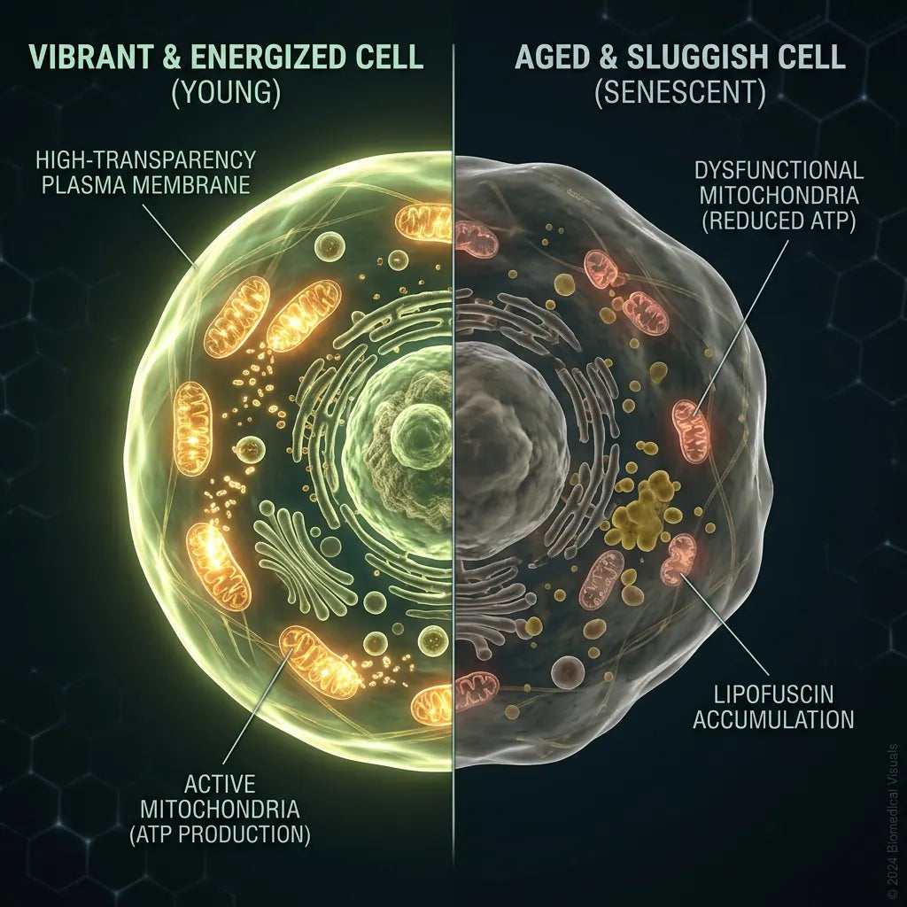 Young vs aged cell 3D comparison