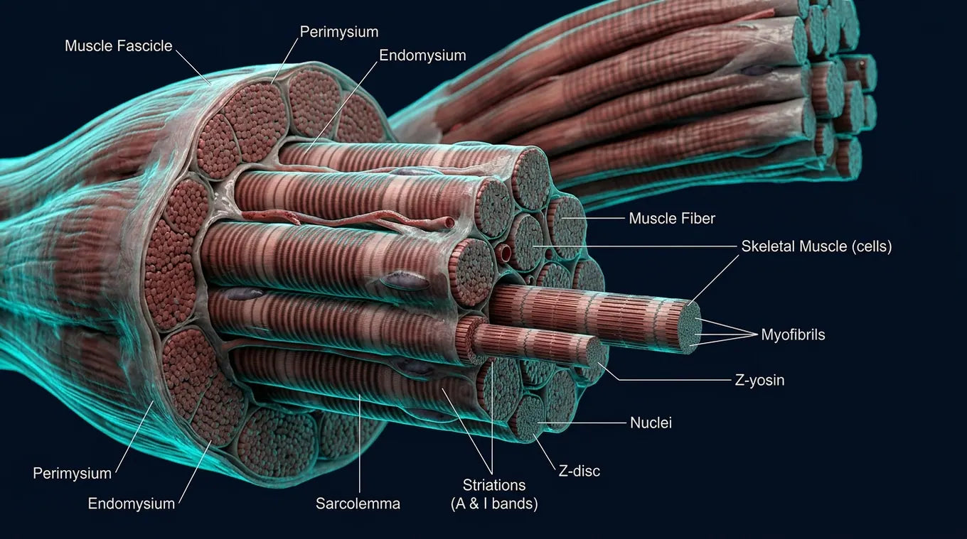 Skeletal muscle fiber 3D render
